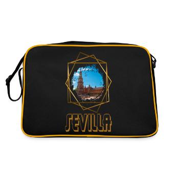 Séville Espagne Ville Skyline Accueil Amour Or - Sac Retro - noir/or - Dos