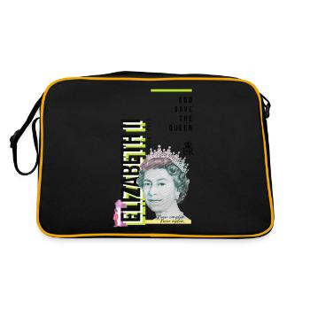 RIP Reine Elizabeth II, God Save the Queen, - Sac Retro - noir/or - Dos
