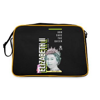 RIP Reine Elizabeth II, God Save the Queen, - Sac Retro - noir/or - Dos