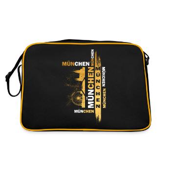 Munich Allemagne City Skyline Font Gold - Sac Retro - noir/or - Dos