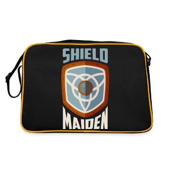 Shield Maiden Vikings Norse - Retro Tasche - Schwarz/Gold - Hinten
