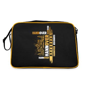 Hanover Germany City Skyline Font Gold - Retro Bag - black/gold - Back