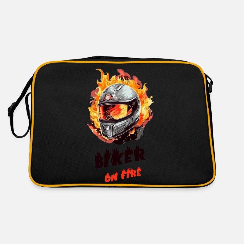 Biker on fire Retro Tasche