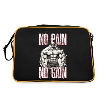 Bodybuilding Bodybuilder Gewichtheben Kraftsport - Retro Tasche - Schwarz/Gold - Hinten