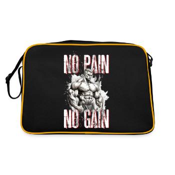 Bodybuilding Bodybuilder Gewichtheben Kraftsport - Retro Tasche - Schwarz/Gold - Hinten