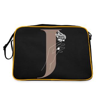 lettre j papillon magique - Sac Retro - noir/or - Dos