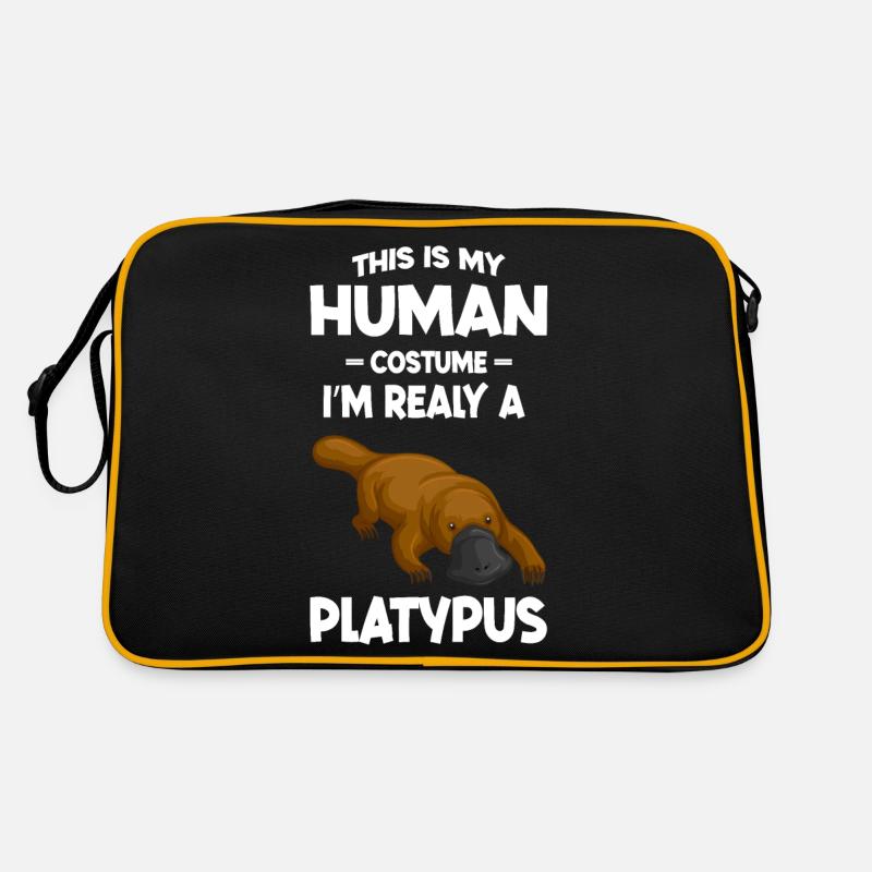 Das ist mein menschliches Kostüm Ich bin ein echtes Schnabeltier Retro Tasche