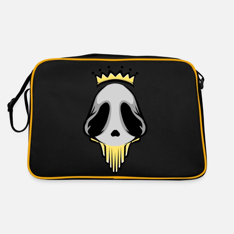 Alienkönig Logo - Retro Tasche - Schwarz/Gold