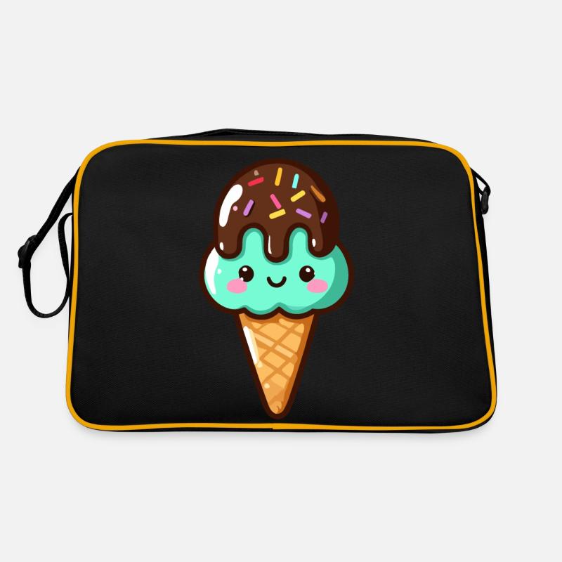 Cute Pistachio Chocolate Ice Cream Retro Bag