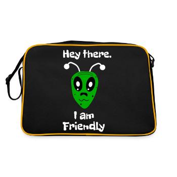 Hey there I'm friendly - Retro Bag - black/gold - Back