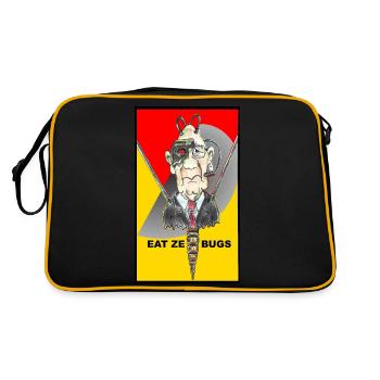 eat ze bugs - Retro Tasche - Schwarz/Gold - Hinten