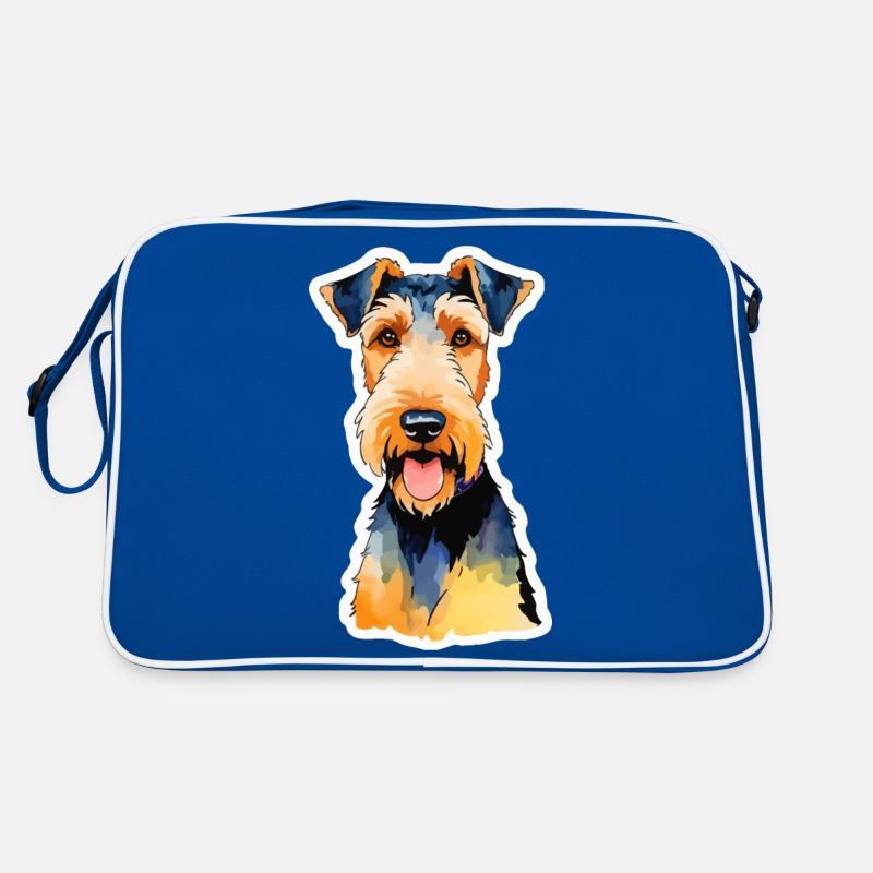 Airedale Terrier Aquarelle Sac Retro