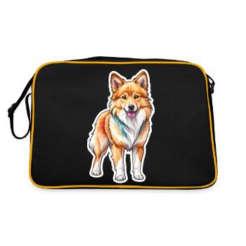 Chien islandais Aquarelles - Sac Retro - noir/or - Dos