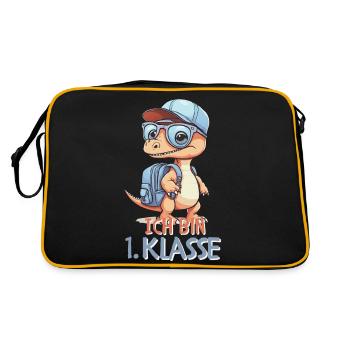 I'm 1st class. First-class elementary school student - Retro Bag - black/gold - Back