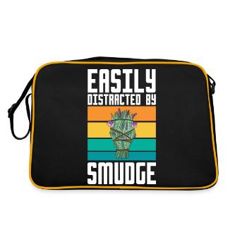Easily Distracted By Smudge Burning Herbs Smudging - Retro Bag - black/gold - Back