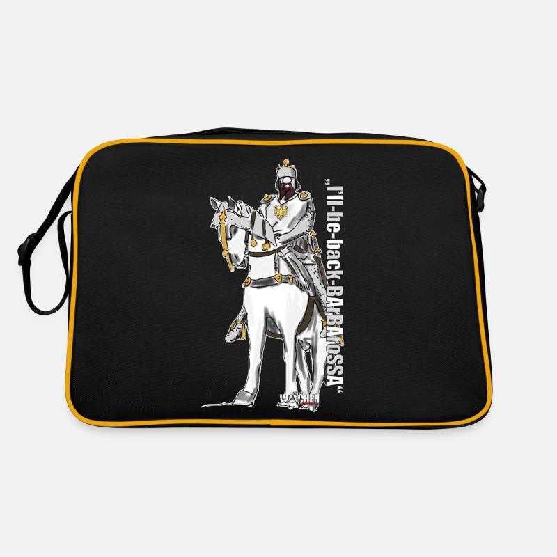 Barbarossa "I'll be back" - Retro Tasche - Schwarz/Gold