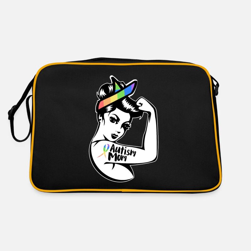 Autisme autiste - Sac Retro - noir/or