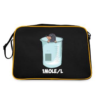 1 Mole / Liter Chemie Labor Chemiker Nerd Geek mol - Retro Tasche - Schwarz/Gold - Hinten