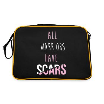Brustkrebs-Schleife - Retro Tasche - Schwarz/Gold - Hinten
