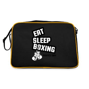 Eat Sleep Boxing - Retro Tasche - Schwarz/Gold - Hinten