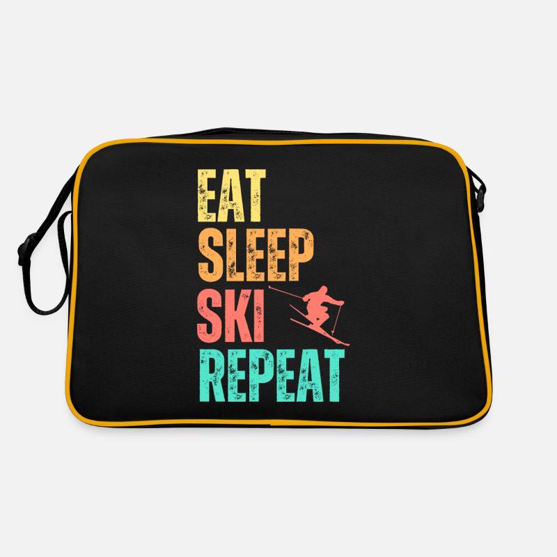 Eat Sleep Ski Repeat - Retro Bag - black/gold