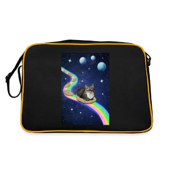 Cute cat in space - Retro Bag - black/gold - Back