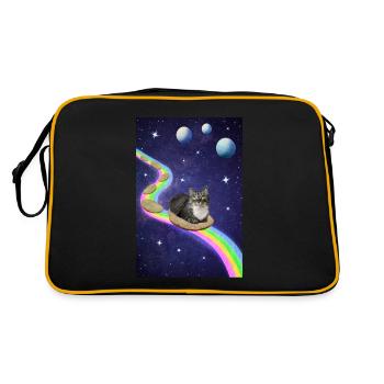 Mignon chat de l’espace - Sac Retro - noir/or - Dos