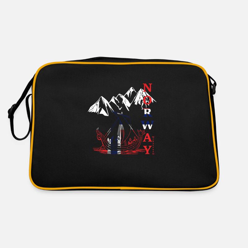 Wikström - Norwegen Berge Drachenboot Flagge Retro Tasche