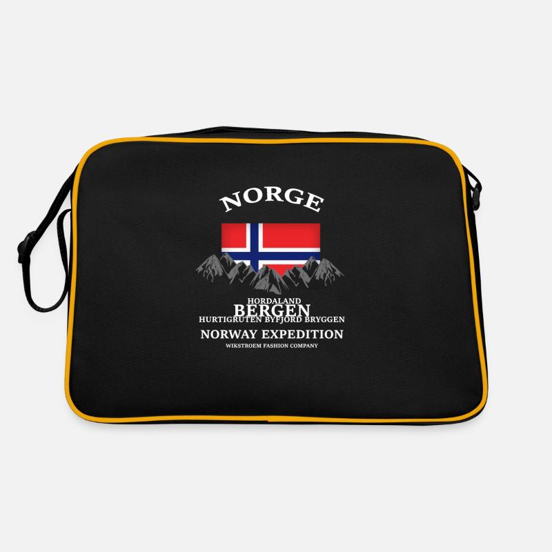 Wikstroem Norwegen Expedition Bergen - Retro Tasche - Schwarz/Gold