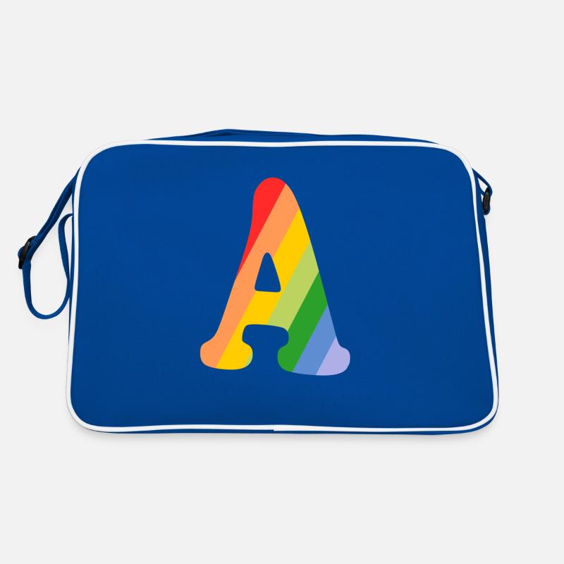 Buchstabe A Regenbogen Retro Tasche