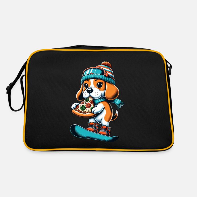 Beagle Snowboarder : Descente de pizza Sac Retro