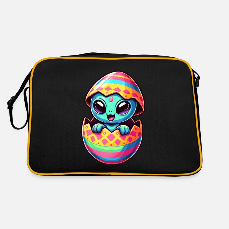 Conception colorée d’oeuf de Pâques extraterrestre éclosion Sac Retro