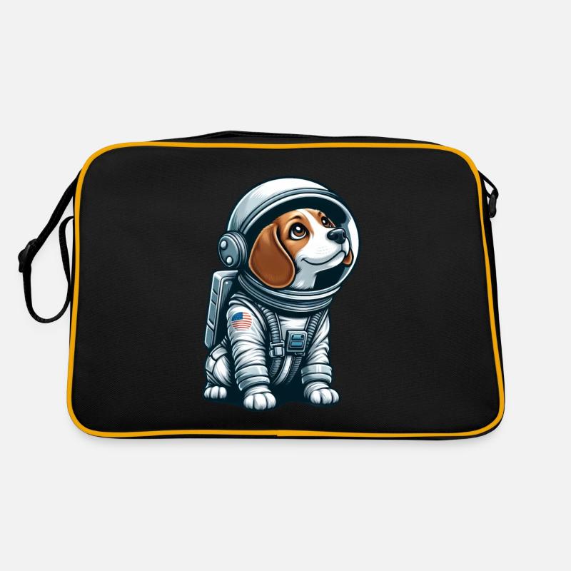 Beagle Astronaut im Weltall Retro Tasche