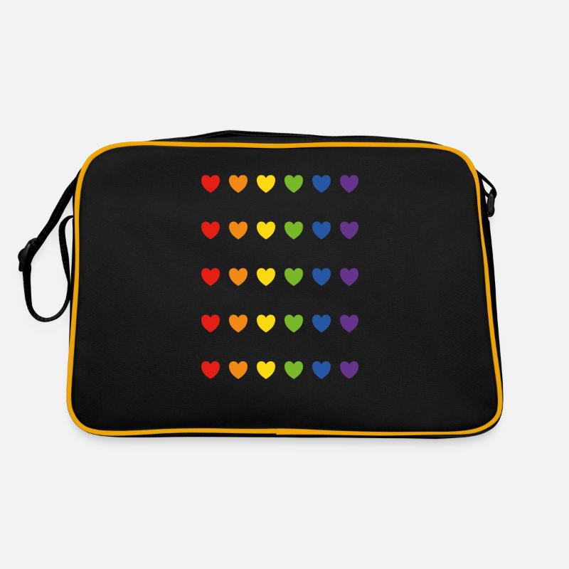 Regenbogen-Pride-Herzen Retro Tasche