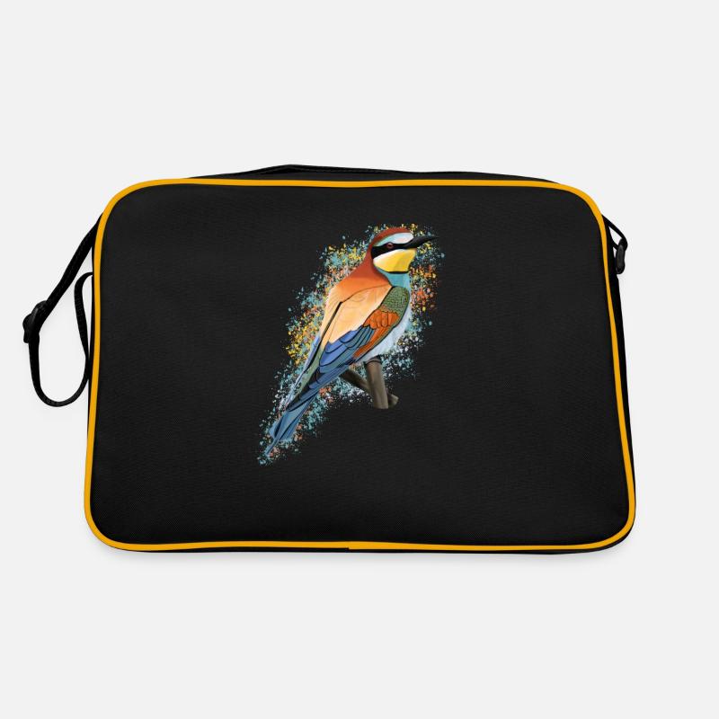 Bee-eater Bird Bird lover Birdwatcher - Retro Bag - black/gold