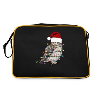 Owl String Lights Christmas Bird Cap - Retro Bag - black/gold - Back