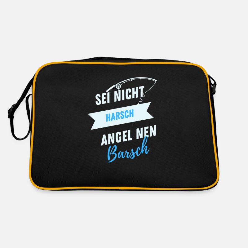 sei nicht Harsch - angel nen Barsch Retro Tasche