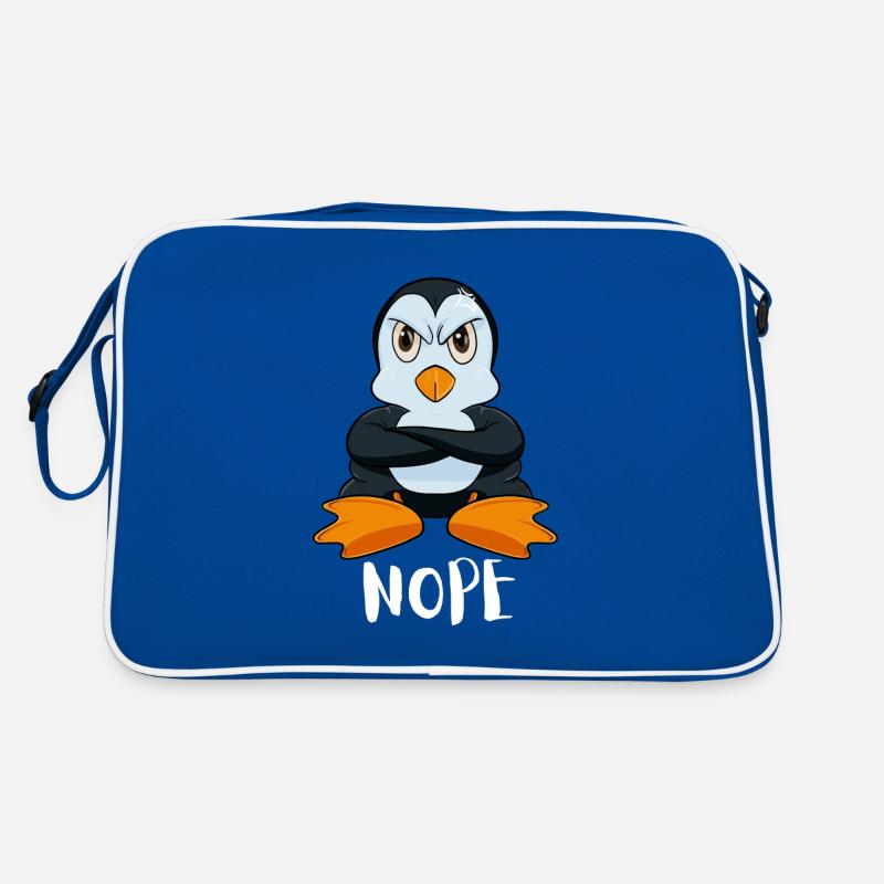 Nope Funny Lazy Penguin Retro Bag