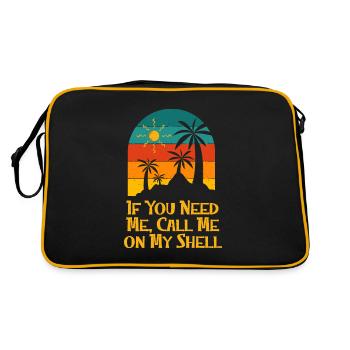 Call Me on My Shell Buddy Beach Friends Ocean - Retro Bag - black/gold - Back