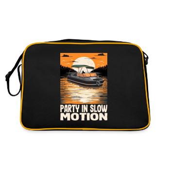 Motorboat Drinking Party In Slow Motion - Retro Bag - black/gold - Back