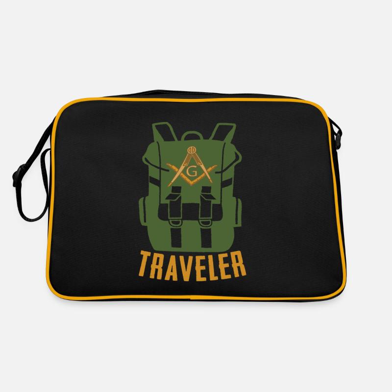 Masonic Freemasonry Fraternal - Retro Tasche - Schwarz/Gold
