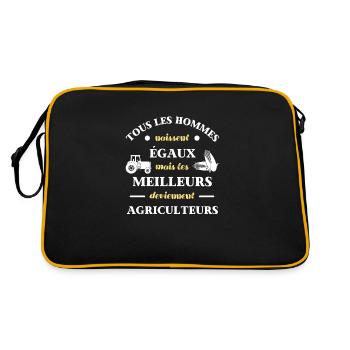t shirt humour agricole meilleur agriculteur homme - Sac Retro - noir/or - Dos