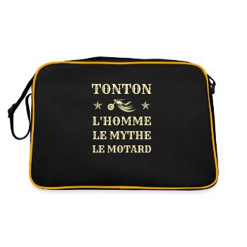 tonton motard homme mythe humour moto homme drole - Sac Retro - noir/or - Dos