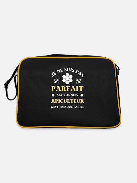 apiculteur parfait humour apiculture homme abeille - Sac Retro - noir/or - Dos