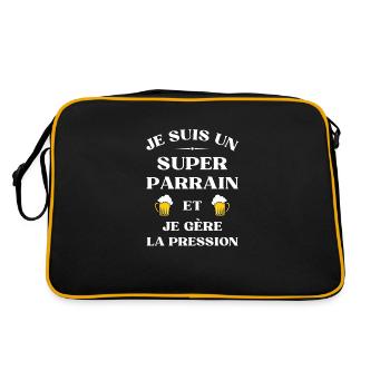 super parrain biere humour parrain humoristique - Sac Retro - noir/or - Dos