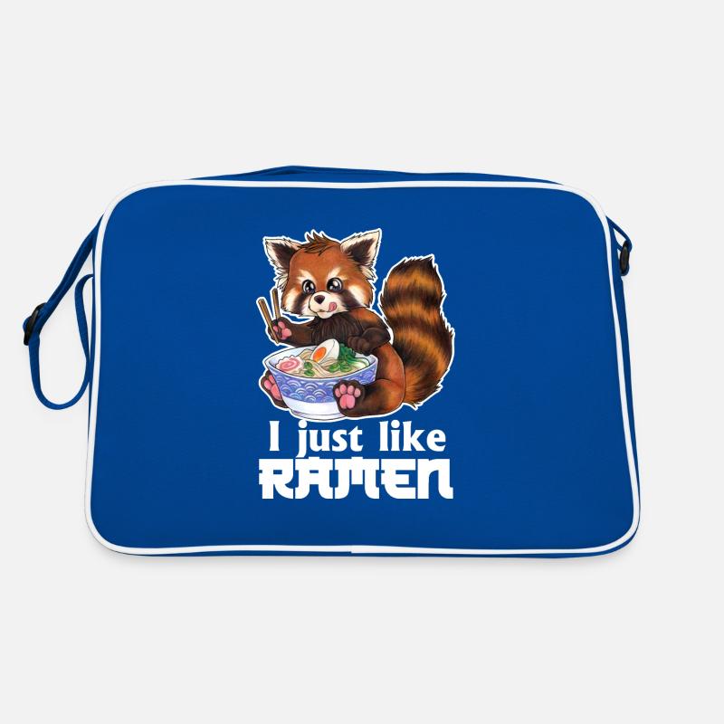 I just like Ramen Roter Panda mit Nudeln Geschenk Retro Tasche