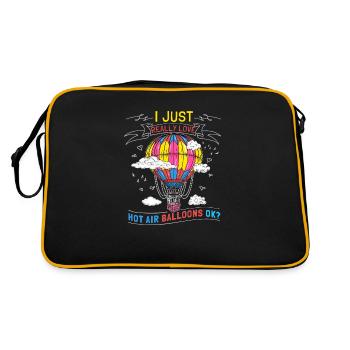 I Just Really Love Hot Air Balloons Ok Cadeau - Sac Retro - noir/or - Dos