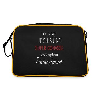 Super-conasse avec option emmerdeuse - Sac Retro - noir/or - Dos
