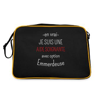 Aide soignante avec option Emmerdeuse - Sac Retro - noir/or - Dos