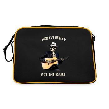 Squelette jouant de la guitare, Halloween Guitar Skeleton - Sac Retro - noir/or - Dos
